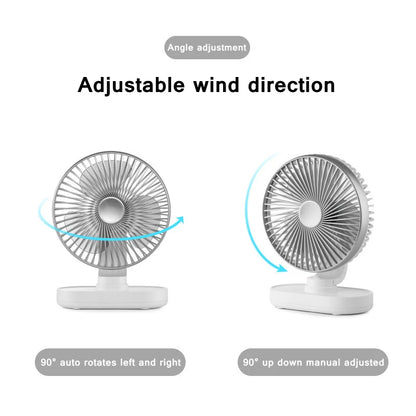 3600Mah Rechargeable Air Cooling Ventilator Electric USB Auto Rotation Desktop Fan 4 Speed Wind Silent Portable for Home Office