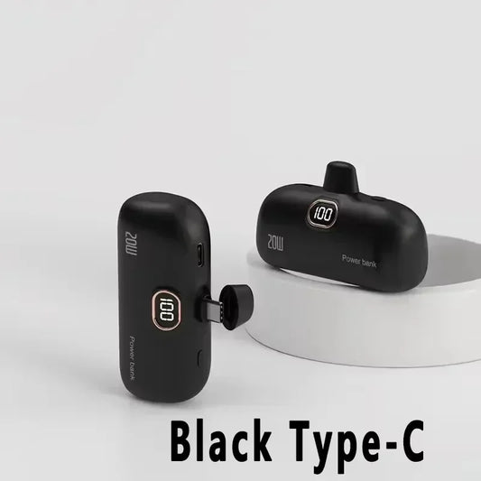 Cute Capsule Power Bank – Fast Charging with Built-in Cable (22.5W)